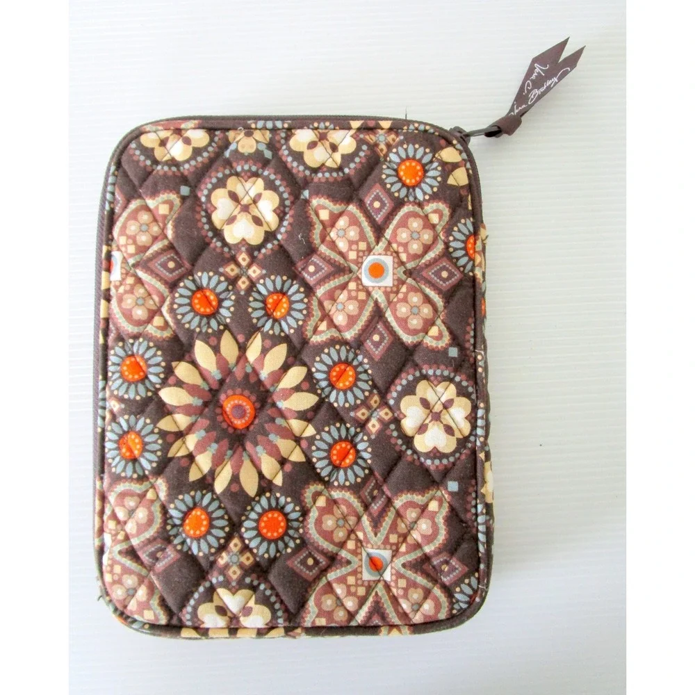 Vera Bradley Tablet Sleeve Padded Canyon Brown Blue Interior E-Reader